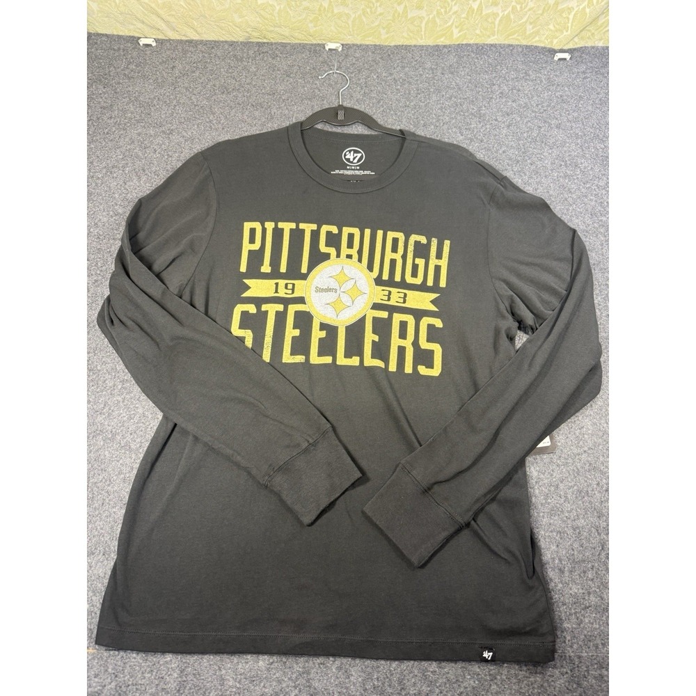 '47 Brand Pittsburgh Steelers NFL Superior Lacer Long Sleeve Shirt Medium